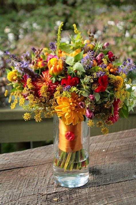 Choosing wedding flowers that fit your style and match your color palette isn't always easy—especially if you don't this flower is perfect for fleshing out a classic wedding bouquet or arrangement. September bouquet - I love all the colors but think it ...