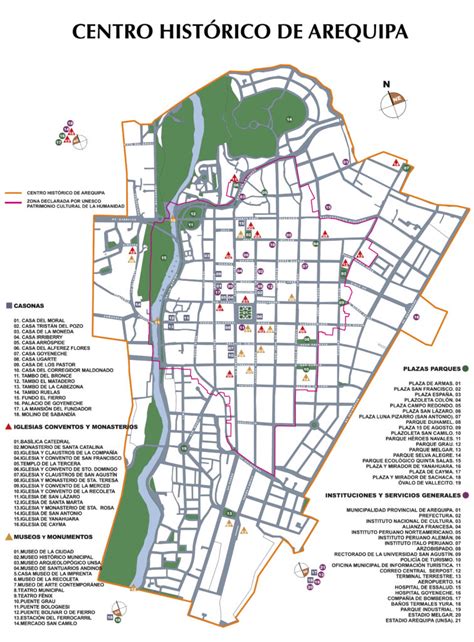 Mapa Del Centro Histórico De Arequipa Galería De Mapas