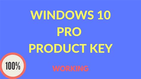 Windows 10 Pro Product Key Youtube