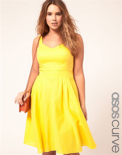 Lyst Asos Asos Curve Midi Summer Dress In Yellow