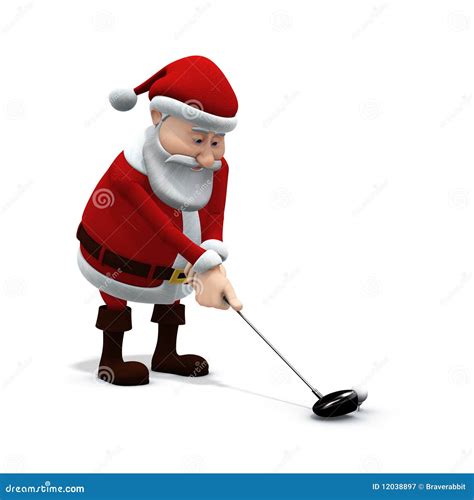 Santa Plays Golf 2 Stock Illustration Illustration Of Club 12038897