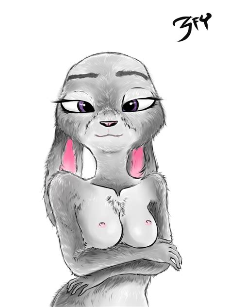 Rule 34 3fy Anthro Disney Furry Judy Hopps Look At Viewer Nipples