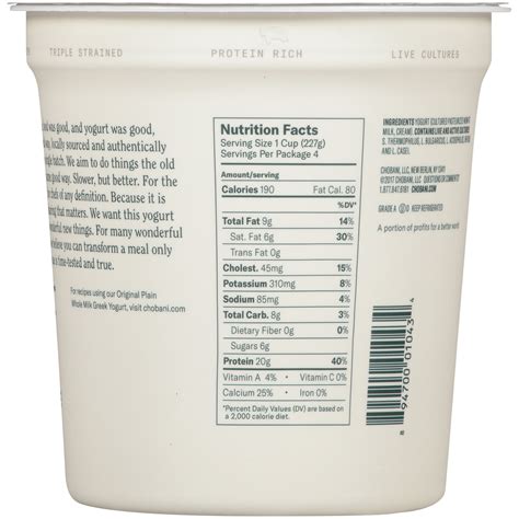 26 Chobani Plain Yogurt Nutrition Label Labels 2021