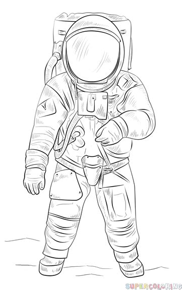 How To Draw An Astronaut Step By Step Drawing Tutorials Space