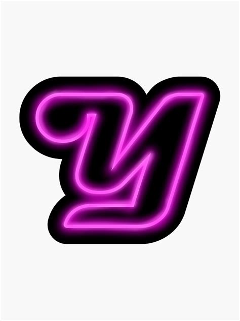 Pink Letter Y Neon Alphabet Sign Sticker By Aboltwood Redbubble