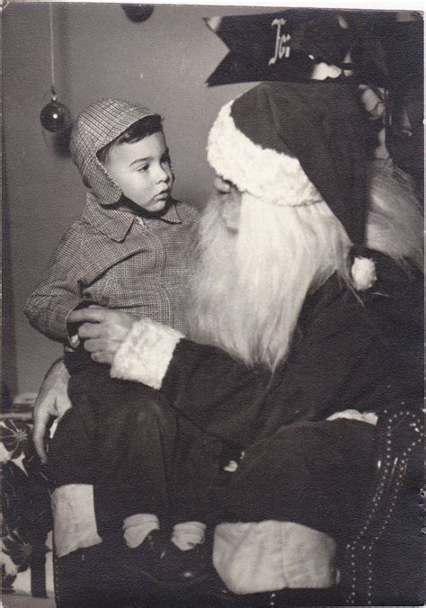 Sitting On Santas Lap 1950s Vintage Photograph Etsy Vintage