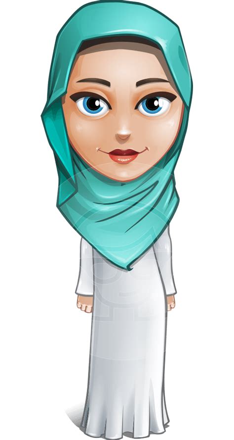 Cute Muslim Girl Cartoon Vector Character Aka Aida The Graceful Graphicmama Girl Cartoon