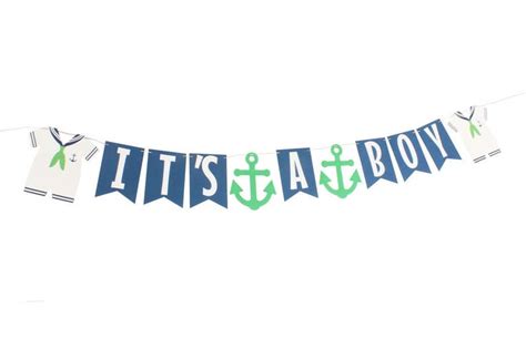 Nautical Whale Anchor Centerpiece Picks Ahoy Its A Boy Etsy