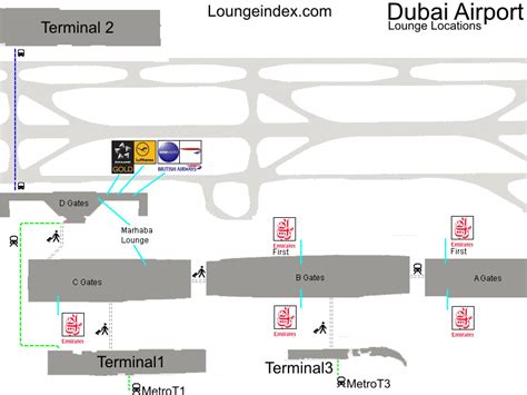 Dxb Dubai Airport Guide Terminal Map Airport Guide Lounges Bars