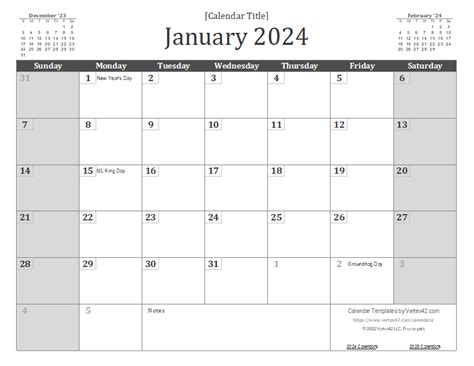 2024 Yearly Calendar Template Excel Free Printable Templates 2024