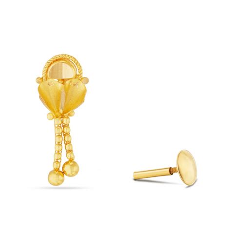 Minikin Petals Earrings Buy Gold Petal Earrings Online SVTM Jewels