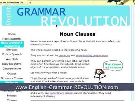 The noun clause is a clause that functions like a noun in the sentence. Noun Clauses: A Type of Subordinate Clause - YouTube