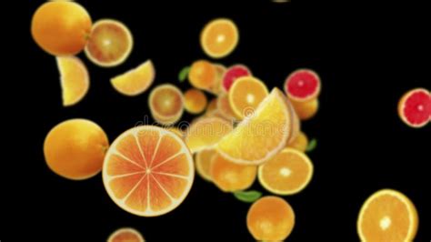 Falling Oranges Background Loop With Alpha Channel 4k Stock Footage
