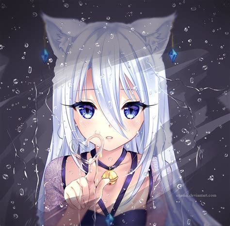 Blue Haired Anime Cat Girl Wallpapers Wallpaper Cave