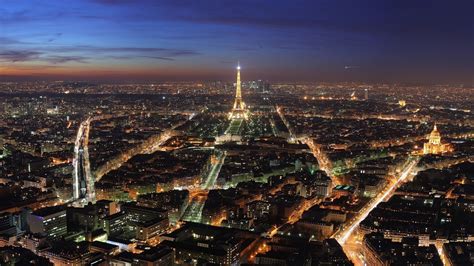 Paris Seen At Night 1366 X 768 Hdtv Wallpaper