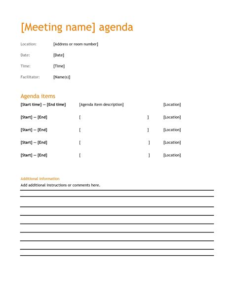 46 Effective Meeting Agenda Templates Templatelab
