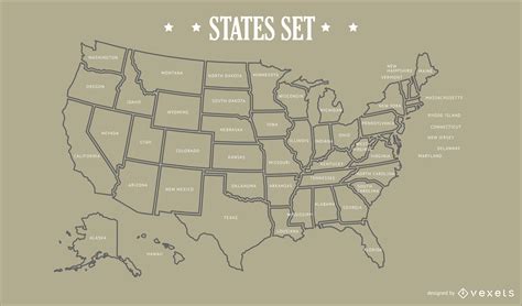 Descarga Vector De Diseño De Mapa De Estados De Estados Unidos