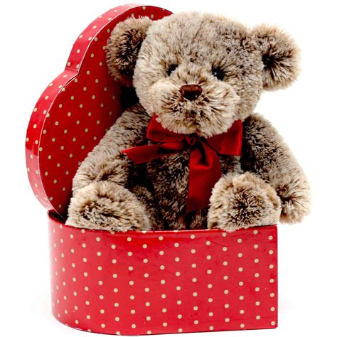Valentine Glamorous Stuffed Plush Teddy With Red Heart T Box