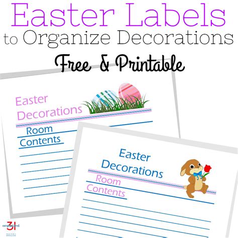 Easter Bunny Storage Bin Label Organized 31