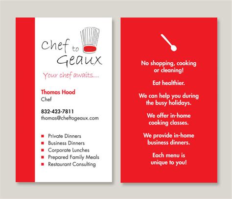 20% off with code summerpartyz. Chef to Geaux Business Card | Anne Swanson Graphic Design ...