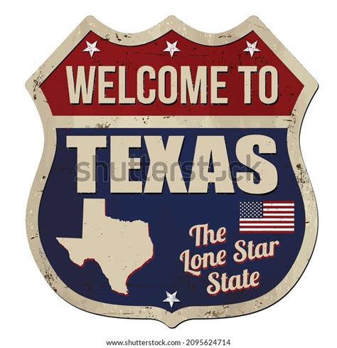 Welcome Texas Vintage Rusty Metal Sign Stock Vector Royalty Free