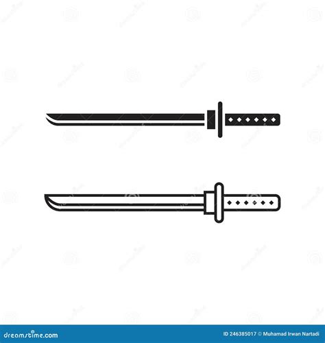 Katana Samurai Sword Vector Icon Template Stock Vector Illustration