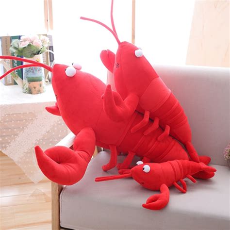 30 80cm Red Lobster Stuffed Plush Toy Big Lobster Plush Doll Simulation