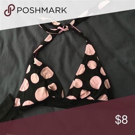Black Pink Polka Dot Bikini Top Bikini Tops Polka Dot Bikini Polka