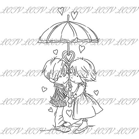 Lotv Digi Stamp As Showered With Love  Couple Etsy Uk
