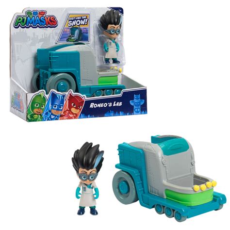 Pj Masks Vehicle Romeo And Romeos Lab 2 Piece Figure And Vehicle Set