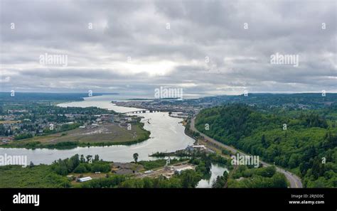 Aerial View Of Aberdeen Washington Stock Photo Alamy