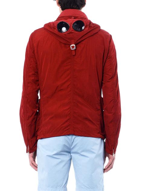 C P Company Bellow Hooded Goggle Jacket In Red For Men Lyst