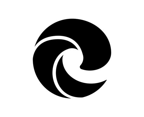 Microsoft Edge Browser Brand Logo Symbol Black Design Software Vector