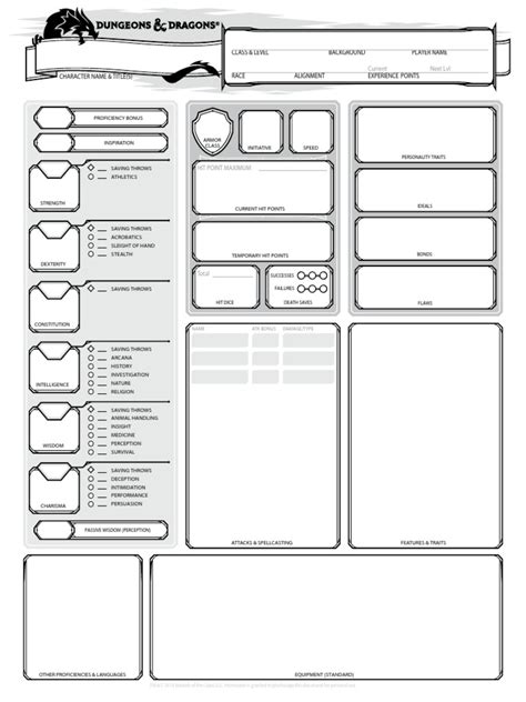 This sheet has most of the rules information from all official published sources and unearthed arcana. Character Sheet - Custom - D&D 5th Ed | Dungeons & Dragons | Tabletop Games