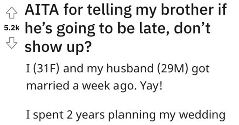 She Told Her Brother Not To Come To Her Wedding If He Was Going To Show Up Late Twistedsifter