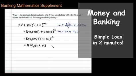Simple Loan Find The Amount Due At Maturity Youtube