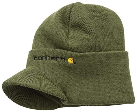 Carhartt Synthetic Knit Hat With Visor In Army Green Green For Men Lyst