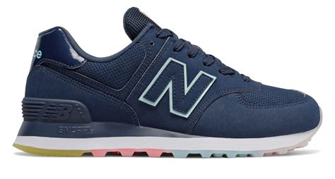 New Balance Womens 574 Shoes Navy With Blue Ebay