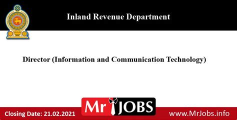 Bs 17 assistant commissioner inland revenue / assistant director fbr. Director (Information and Communication Technology ...