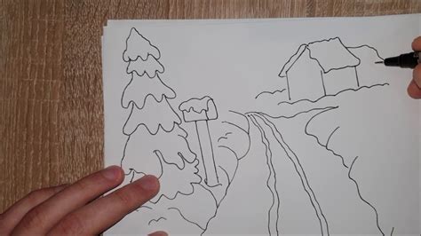 Kako Nacrtati Zimsku Idiluhow To Draw A Cartoon Winter Landscape