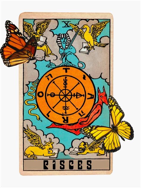 Pisces Tarot Card Zodiac Sign Sticker By Angelslover Redbubble