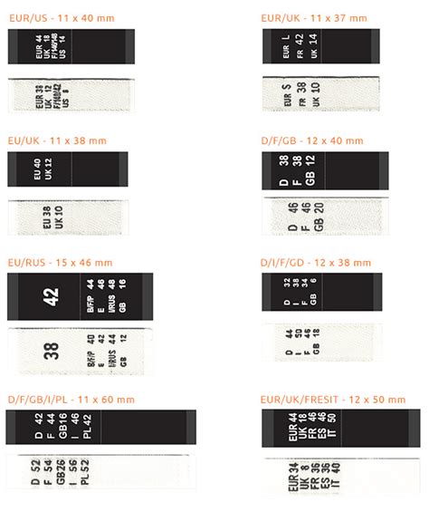 Woven Size Labels In Hd Labelpartners Uk