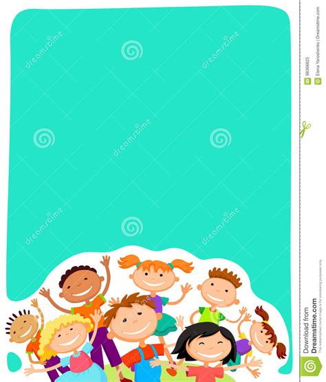 Vector Background Blank With Kids Summer Camp Stock Vector