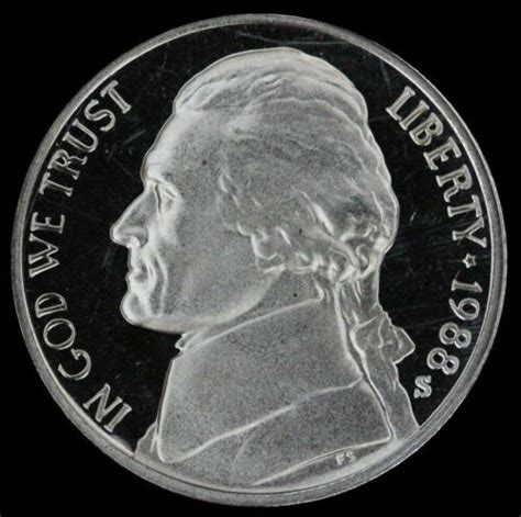 1988 S Jefferson Nickel Gem Deep Cameo Proof Us Mint Coin Beautiful Ebay