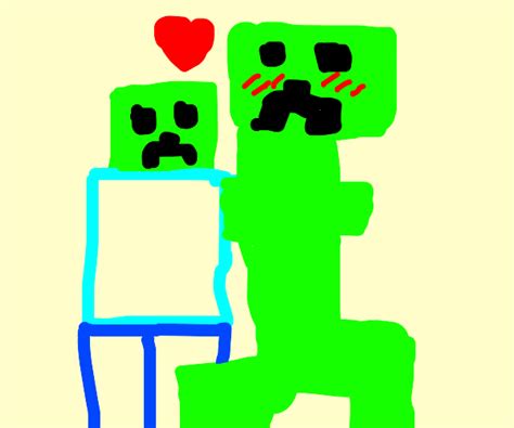 Minecraft Zombie Hugging A Creeper Drawception