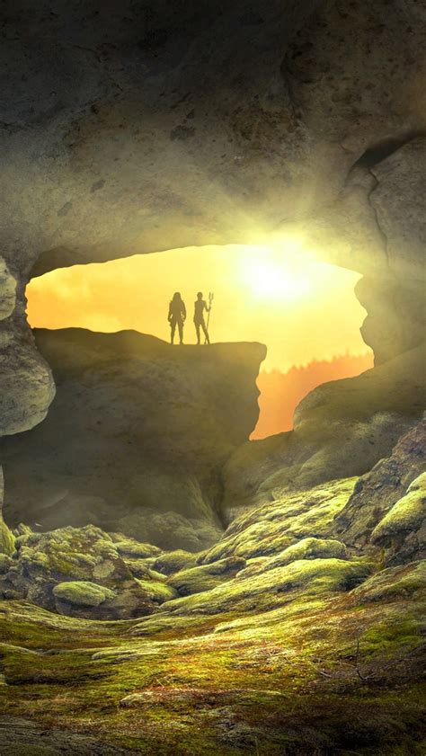 640x1136 Fantasy Landscape Cave Human Iphone 55c5sse Ipod Touch Hd