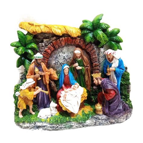 Nativity Set Christmas Belen Jesus Fiber Resin 13 X 105 By Liman