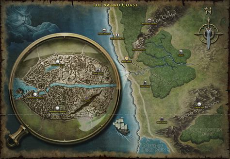Map Of The Sword Coast Forgotten Realms Map Phlan Insurgent Pelajaran