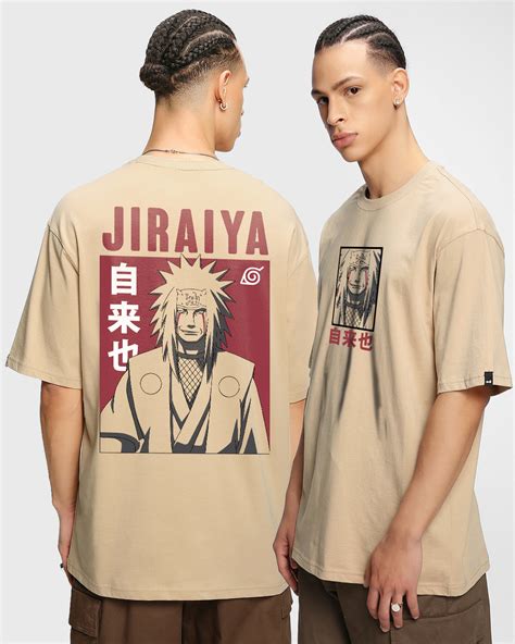 Buy Mens Brown Jiraiya Sama Graphic Printed Oversized T Shirt Online