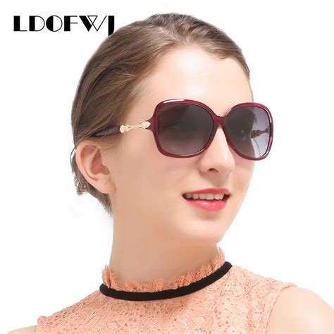 Ldofwj Luxury Brand Designer Sunglasses Women Oversized Polarized Sun Glasses For Women Female